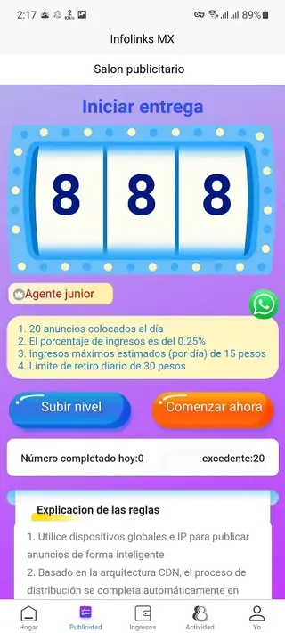 Screenshot of Infolinks MX Android