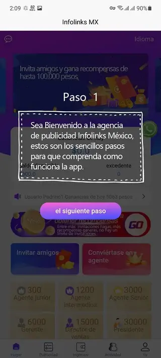 Screenshot of Infolinks MX App