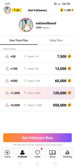 Screenshot of Ins Followers App