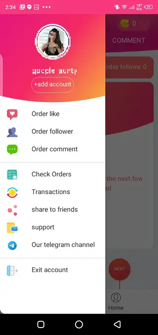 Screenshot of Insta Up Android