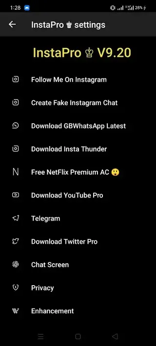 Screenhot of InstaPro Android