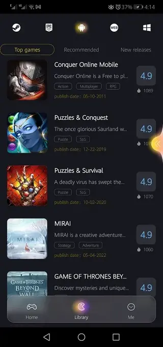 Screenhot of Joyark Cloud Gaming Apk