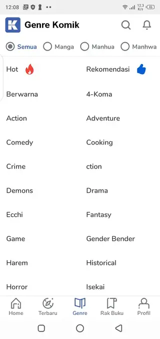 Screenshot of Komiku Download