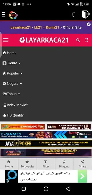 Screenshot of Layar Kaca 21 App