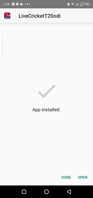 Screenshot of Live Cricket T20 ODI Tv App