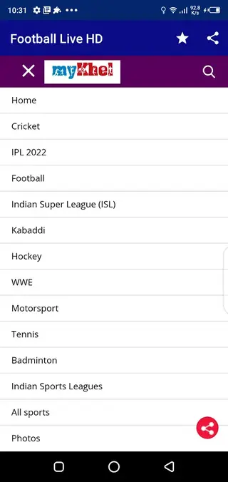 Screenshot of Live Football TV HD Download