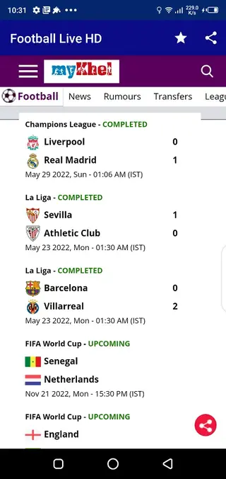Screenshot of Live Football TV HD Android
