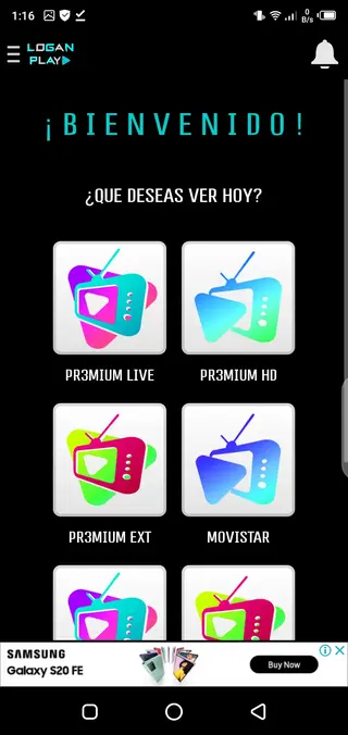 Screenshot of Logan Play App