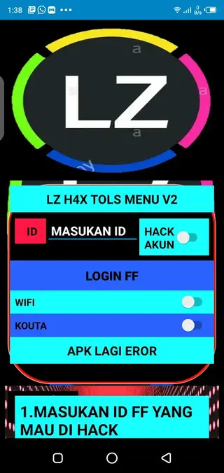 Screenshot of LZ H4X MENU V2 FF