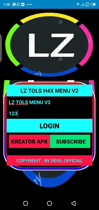 Screenshot of LZ H4X MENU V2 Apk