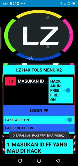 Screenshot of LZ H4X MENU V2