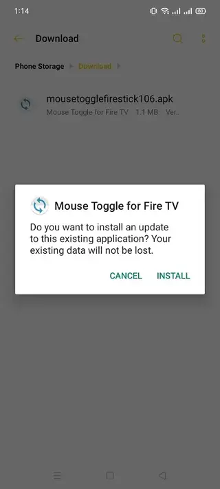 Screenshot of Mouse Toggle For Fire Tv