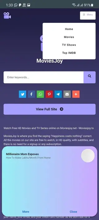 Screenshot of Moviesjoy Download