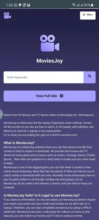 Screenshot of Moviesjoy App