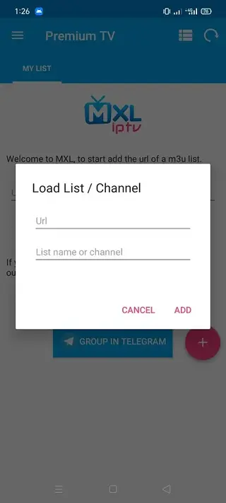 Screenhot of MXL TV Apk IPTV App