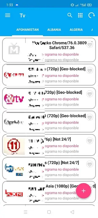 Screenhot of MXL TV App