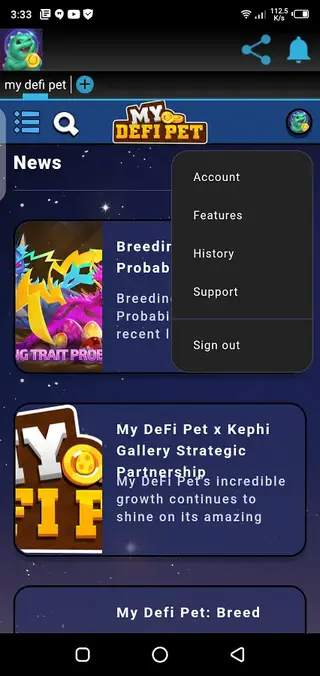 Screenshot of My Defi Pet Android