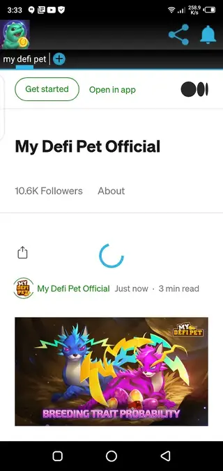 Screenshot of My Defi Pet Mobile