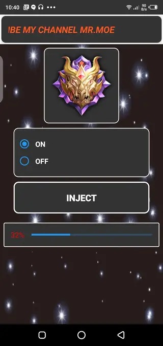 Screeenshot of Mythic Glory Injector