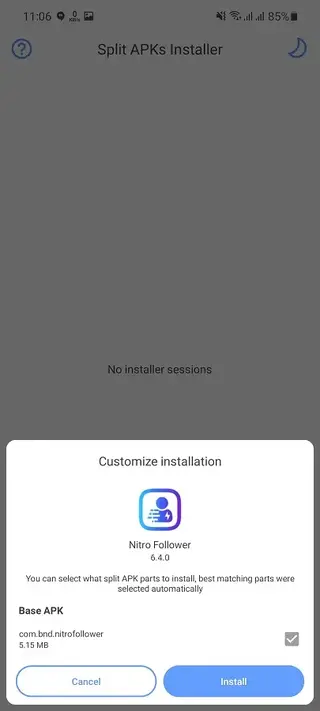 Screenshot of NitroFollower