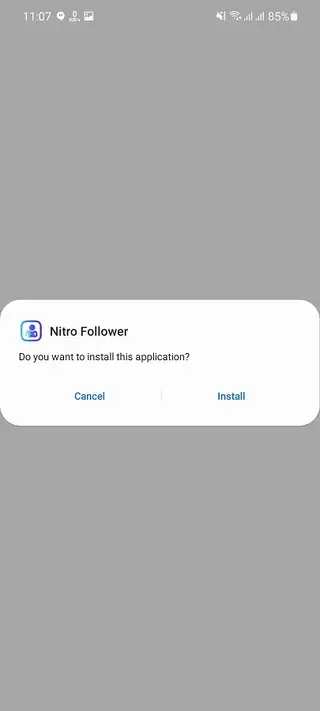 Screenshot of Nitro Follower Instagram