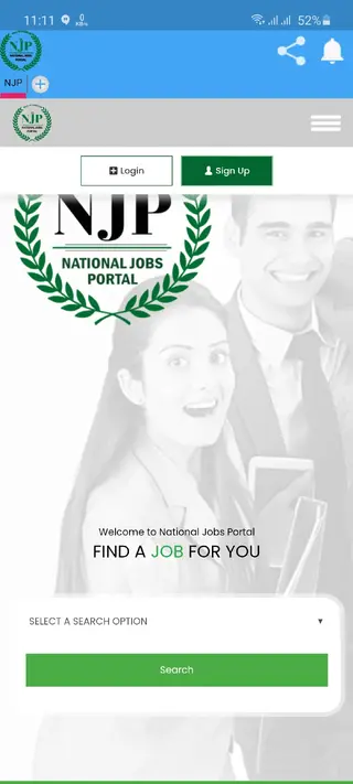 Screenshot of NJP Gov PK App