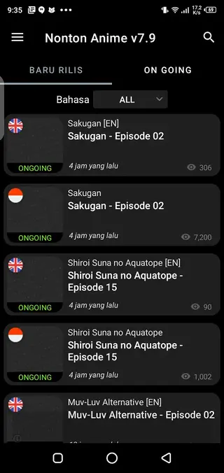 Screenshot of Nonton Anime App