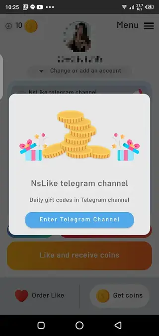 Screenshot of NS Like App
