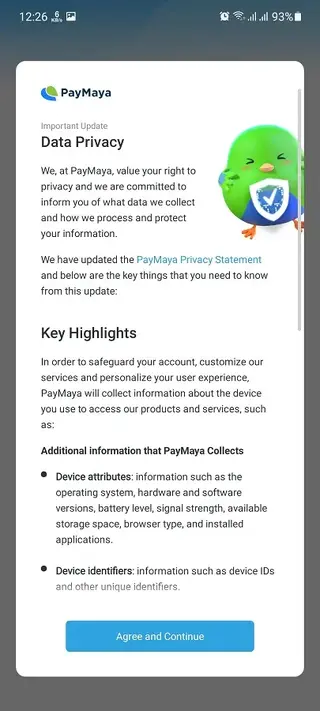 Screenshot of PayMaya Android