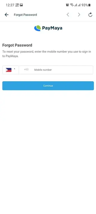 Screenshot of PayMaya App