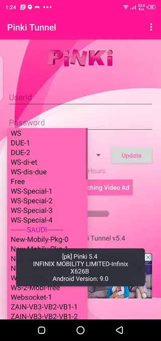 Screenshot of Pinki Tunnel VPN Apk