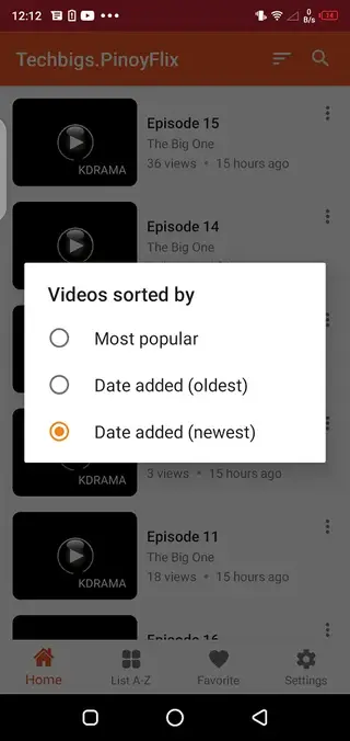 Screenshot of Pinoyflix Movie App