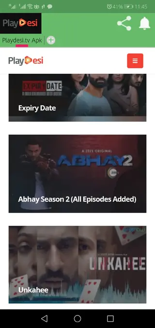 Screenshot of Playdesi.tv App