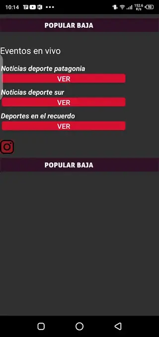 Screenshot of Popular Baja App