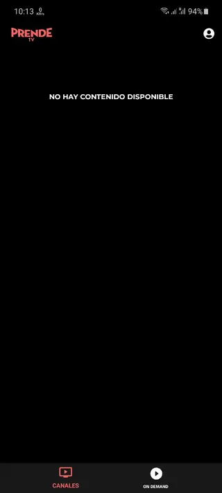 Screenshot of Prende TV App