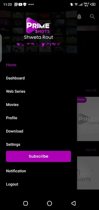 Screenshot of PrimeShots Android