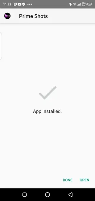 Screenshot of PrimeShots App