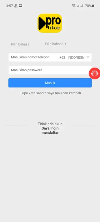 Screenshot of Prolike App