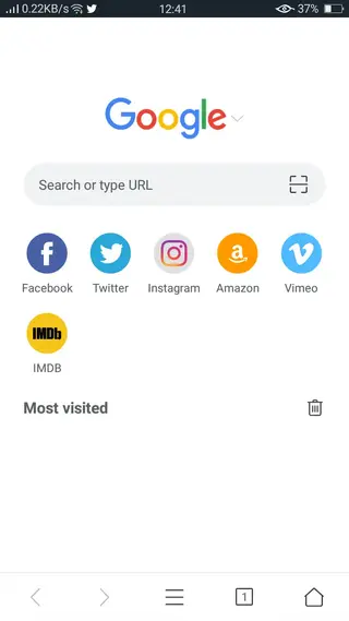 Screenshot of Pure Browser Pro