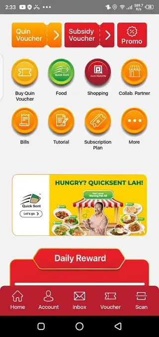 Screenshot of QuinReward App