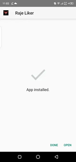 Screenshot of Raje Liker App