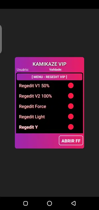 Screenshot of Regedit VIP FF