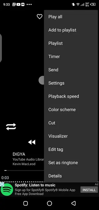 Screenshot of Reproductor MP3 Android