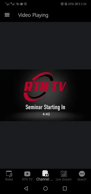 Screenshot of RTV TV App