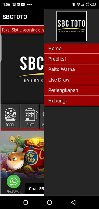 Screenshot of SBC Toto App