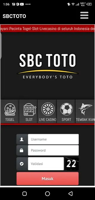Screenshot of SBC Toto