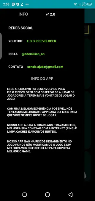 Screenshot of Sensi E.B.G.R App