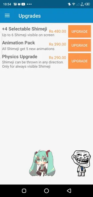 Screenshot of Shimeji App