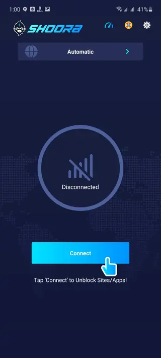 Screenshot of Shoora VPN App