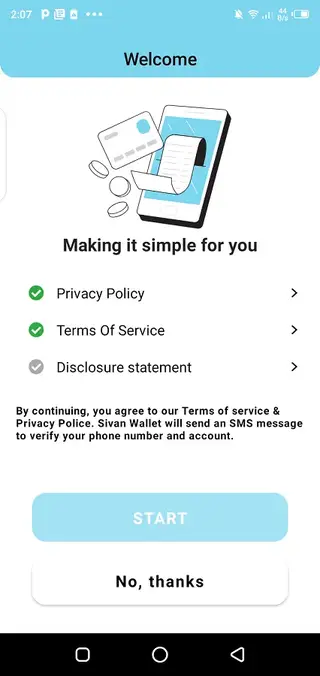 Screenshot of Sivan Wallet Download
